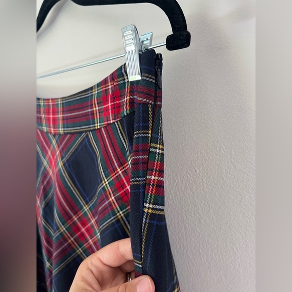 Talbots Red Plaid Wool Blend Fit & Flare Midi Skirt Size 6 - Picture 5 of 8